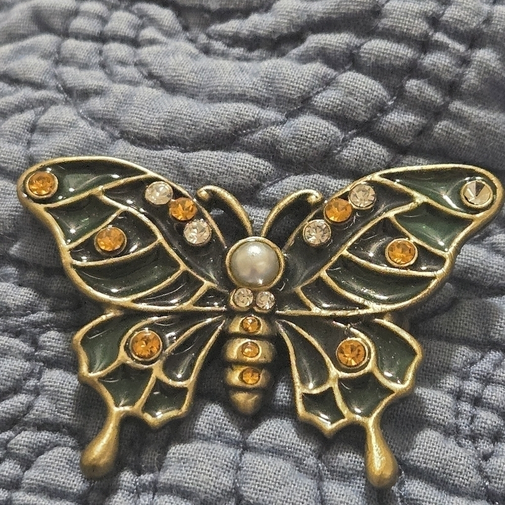 Vintage Enamel Butterfly Brooch
